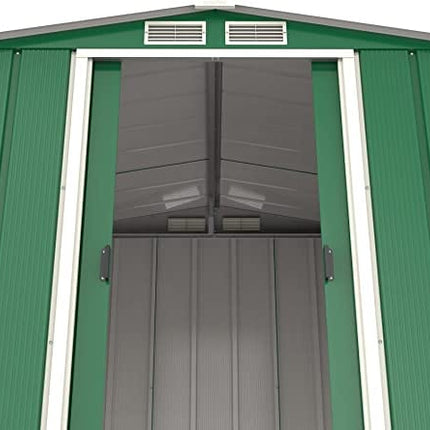 StoreMore Metal Shed Sapphire 6x6ft Green Apex Metal Shed SAP66Green Sapphire 6x6ft Green Apex Metal Shed 5055280416602