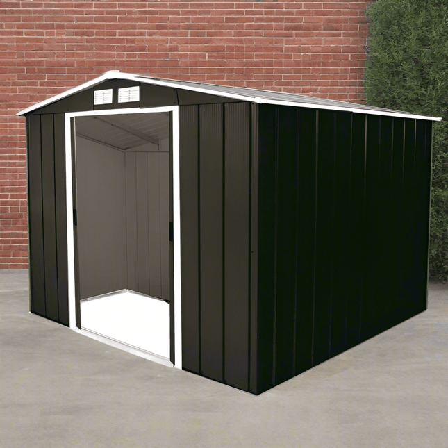 StoreMore Metal Shed Sapphire 8 x 8 Apex Grey Metal Shed SAPPHIRE88GREY Sapphire 8 x 8 Apex Grey Metal Shed 5055280416633