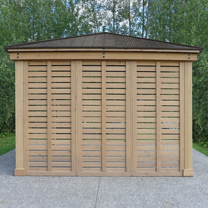 Yardistry Direct Gazebo Yardistry Meridian Gazebo 3m x 3m (10ft x 10ft) with Triple Privacy Wall Yardistry Meridian Gazebo 3m x 3m (10ft x 10ft) with Triple Privacy Wall