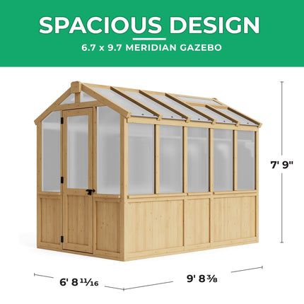 Yardistry Direct Greenhouse Yardistry Meridian Greenhouse 6.7ft x 9.7ft (2.3m x 2.9m) Yardistry Meridian Greenhouse 6.7ft x 9.7ft (2.3m x 2.9m)